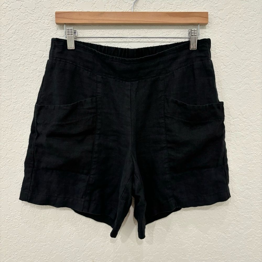 Ivy Jane Black Linen Pull On Shorts Size Small